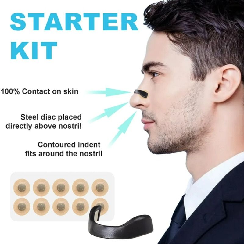 Round Magnetic Nose Clip Set: Anti-Snoring and Breathing-Enhancing Nose Patches—Breathing Aid for Sleep and Exercise—White - Image 3