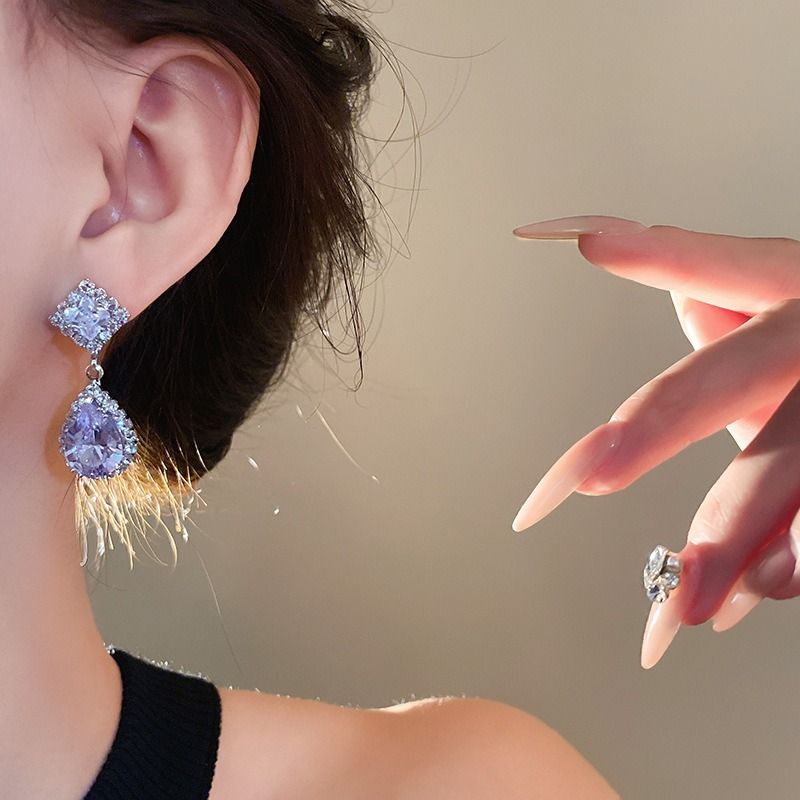 High-Brilliance Zircon Necklace and Earring Set, Evening, Wedding, and Party Jewelry for Women - Image 5
