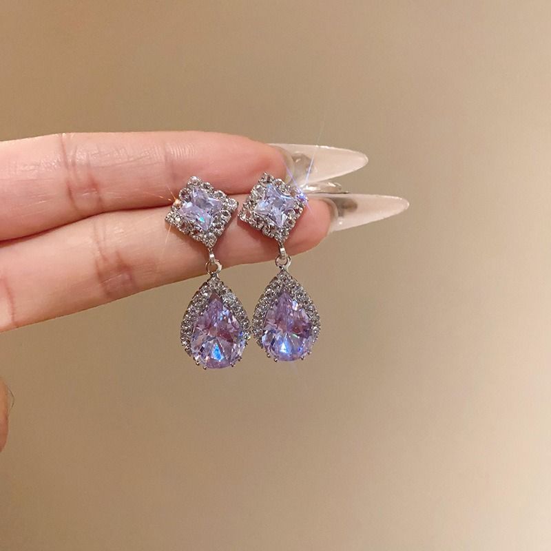 High-Brilliance Zircon Necklace and Earring Set, Evening, Wedding, and Party Jewelry for Women - Image 6