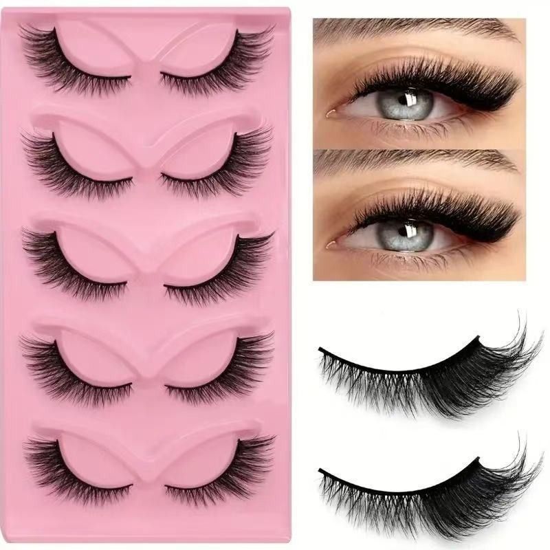 15-pair set of cat-eye false eyelashes with extended mink-style tips; thick and long - Image 3