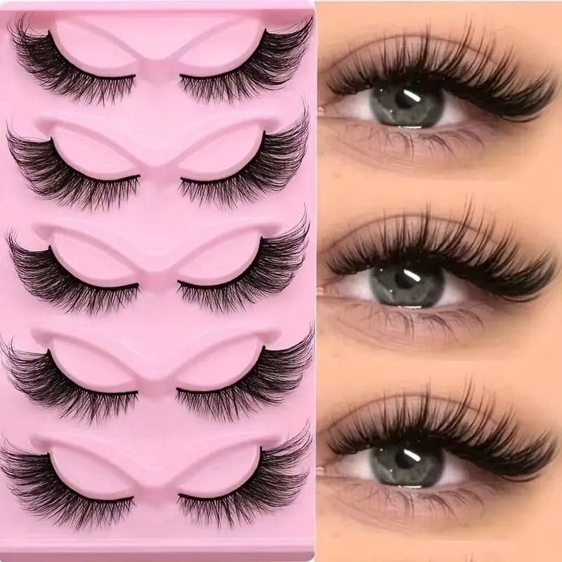 15-pair set of cat-eye false eyelashes with extended mink-style tips; thick and long - Image 4