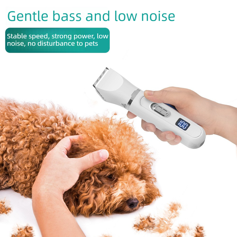 4-in-1 Pet Electric Clipper, Cat and Dog Hair Trimmer and Nail Grinder, Pet Grooming Supplies - White - Image 3