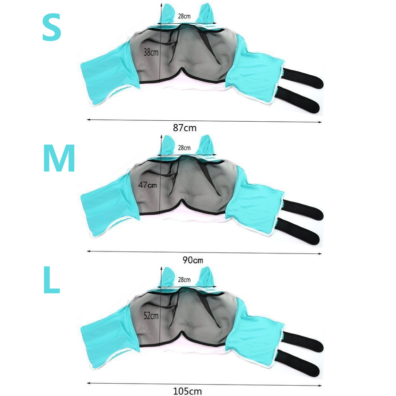 Breathable Horse Face Mask - Mosquito, Insect, and Fly Protection - Equestrian and Race Horse Head Cover - Blue - M - Image 8
