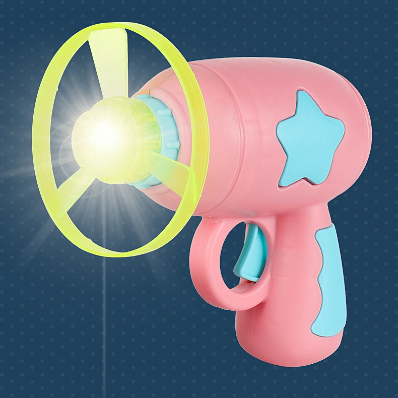 Bamboo Dragonfly Toy Gun Set with Glowing Frisbee Spinner – Outdoor Parent-Child Interactive Toy – Pink - Image 5