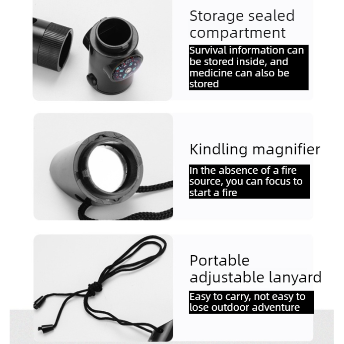 7-in-1 Outdoor Survival Whistle, 2-pack-Multifunctional Emergency Whistle, Portable Gear for Camping and Adventure - Image 2