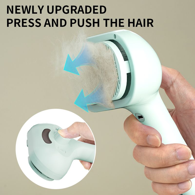 Rechargeable Pet Massage Comb with Spray, Anti-Shedding, Detangling, and Cleaning Comb - Pink - Image 5