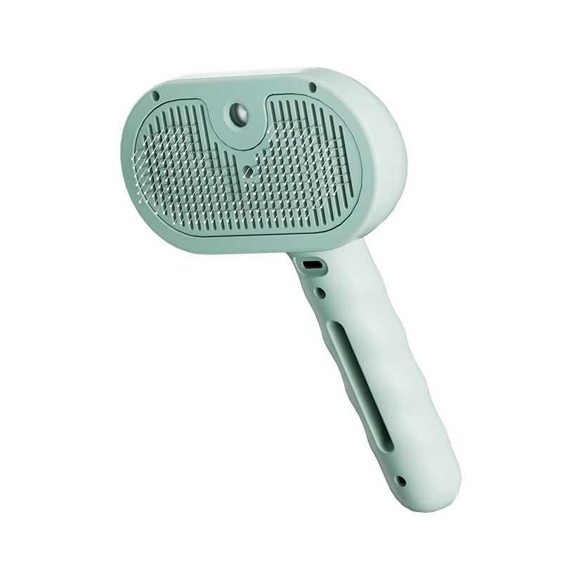 Rechargeable Pet Massage Comb with Spray, Anti-Shedding, Detangling, and Cleaning Comb - Green - Image 1