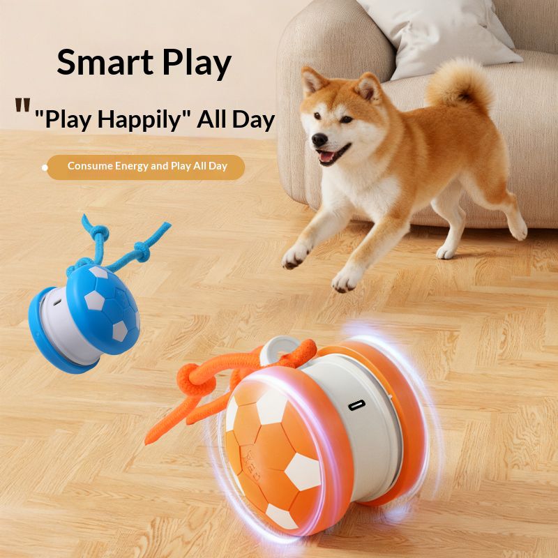 Smart Self-Rolling Pet Toy, Durable Chew Ball for Cats and Dogs to Keep Themselves Entertained - Blue - Image 2
