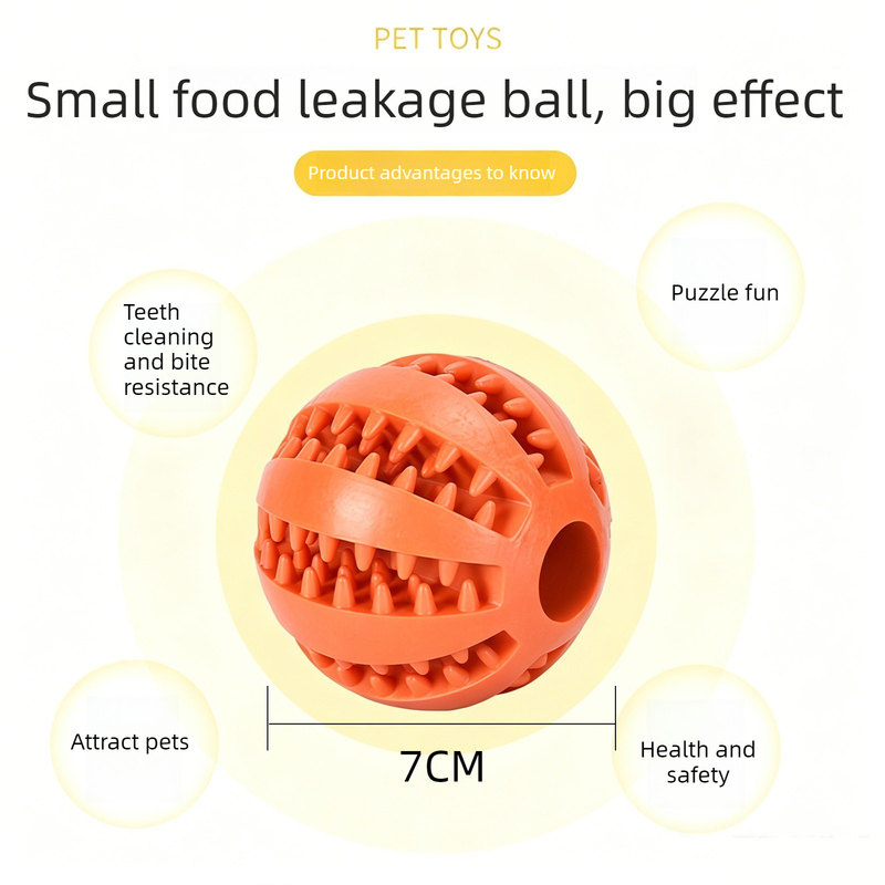 2 Large Pet Food Dispenser Balls, 7 cm – Durable Teething and Dental Care Toys – Red - Image 4