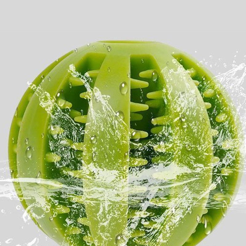 2 Large Pet Treat Dispenser Balls, 7CM - Durable Teething and Dental Care Toys - Green - Image 8