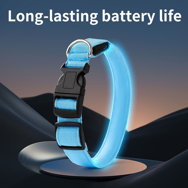 Pet LED Light-Up Collar, Large, Adjustable, USB Rechargeable, for Cats and Dogs, Nighttime Anti-Lost - Green - Image 4