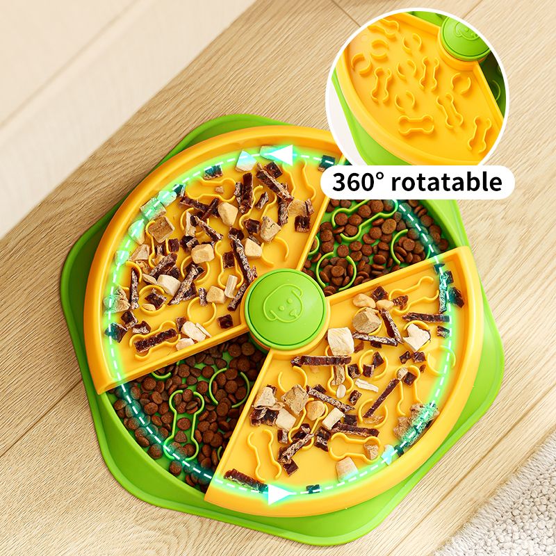 Large 360° Rotating Double-Layer Slow Feeder Bowl, 27 cm, Puzzle Feeder for Cats and Dogs - Image 2
