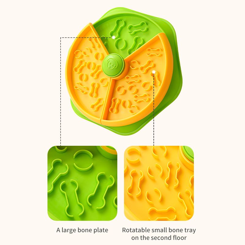 Large 360° Rotating Double-Layer Slow Feeder Bowl, 27 cm, Puzzle Feeder for Cats and Dogs - Image 3