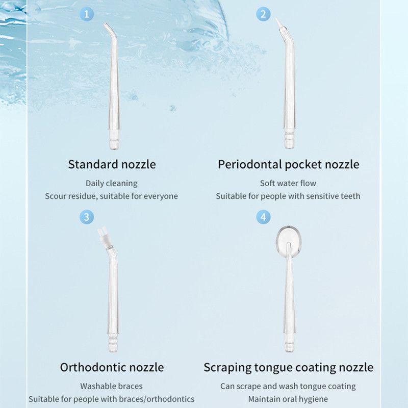 Portable Electric Water Flosser, 3-Speed High-Pressure, Orthodontic Home Oral Care Water Flosser - Black - Image 2