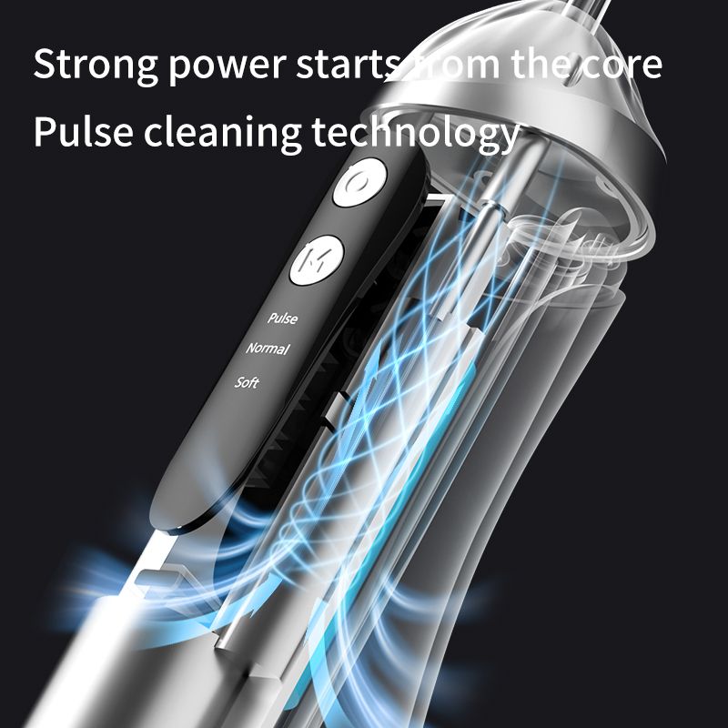 Portable Electric Water Flosser, 3-Speed High-Pressure, Orthodontic Home Oral Care Water Flosser - Blue - Image 5