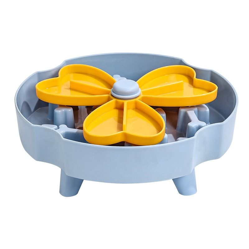 Detachable Rotating Slow-Feeding Pet Bowl, Non-Slip and Choke-Proof Feeding Bowl - Blue - Image 1
