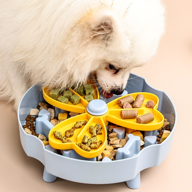 Detachable Rotating Slow-Feeding Pet Bowl, Non-Slip and Choke-Proof Feeding Bowl - Blue - Image 6