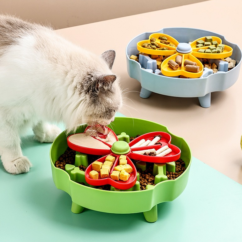 Detachable Rotating Slow-Feeding Pet Bowl, Non-Slip and Choke-Proof Feeding Bowl - Green - Image 2