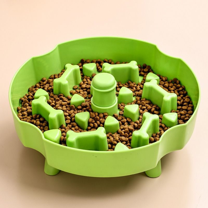 Detachable Rotating Slow-Feeding Pet Bowl, Non-Slip and Choke-Proof Feeding Bowl - Green - Image 4