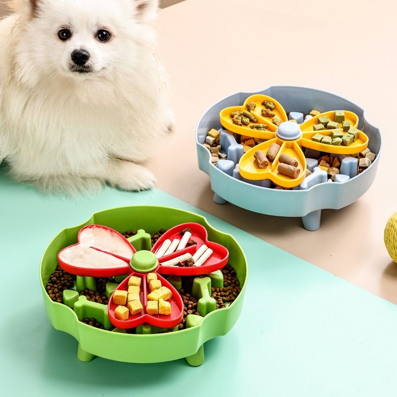 Detachable Rotating Slow-Feeding Pet Bowl, Non-Slip and Choke-Proof Feeding Bowl - Green - Image 8