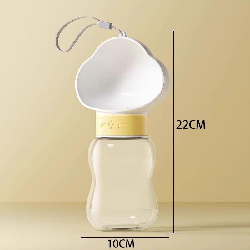 350ML Portable Outdoor Pet Water Cup, Leak-Proof Travel Water Dispenser - White - Image 2