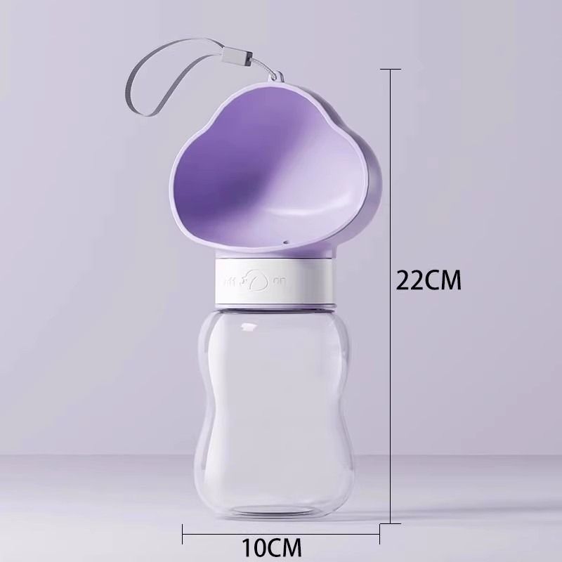 350ML Portable Outdoor Pet Water Cup, Leak-Proof Travel Water Dispenser - Purple - Image 2
