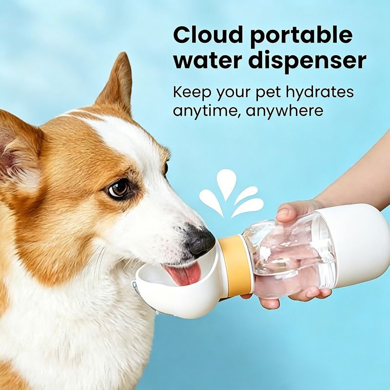 All-in-One Water and Food Pet Travel Cup 350ml Water + 200ml Food Storage Pet Outdoor Water Bottle - Purple - Image 5