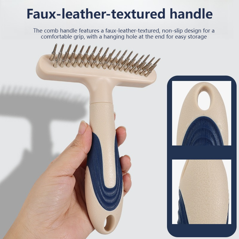 2-Piece Multi-Functional 2-in-1 Pet Comb Set: Detangling and Shedding Comb for Long-Haired Dogs and Cats - Image 5