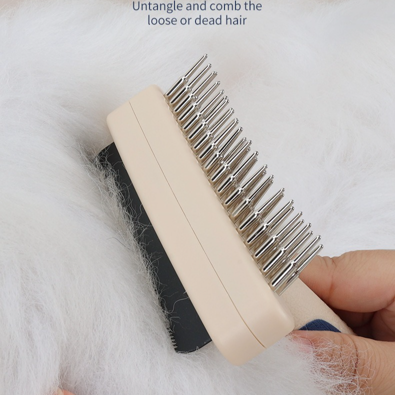2-Piece Multi-Functional 2-in-1 Pet Comb Set: Detangling and Shedding Comb for Long-Haired Dogs and Cats - Image 7