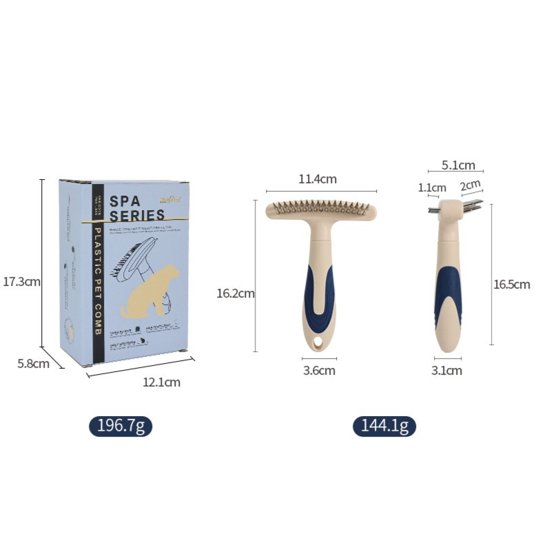 2-Piece Multi-Functional 2-in-1 Pet Comb Set: Detangling and Shedding Comb for Long-Haired Dogs and Cats - Image 8