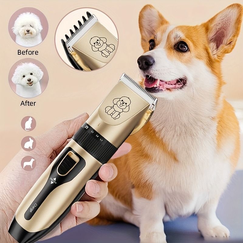 Quiet Pet Grooming Clipper Set for Home Use, Rechargeable Professional Grooming Clipper, Complete Grooming Tool Kit - Image 2