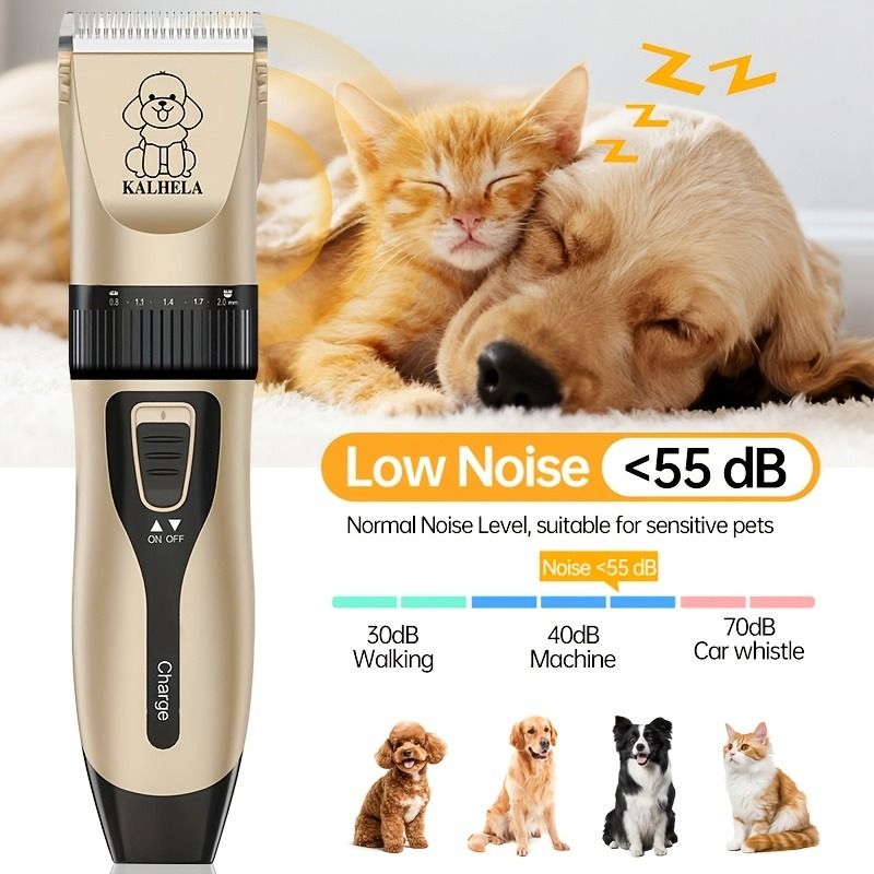 Quiet Pet Grooming Clipper Set for Home Use, Rechargeable Professional Grooming Clipper, Complete Grooming Tool Kit - Image 3