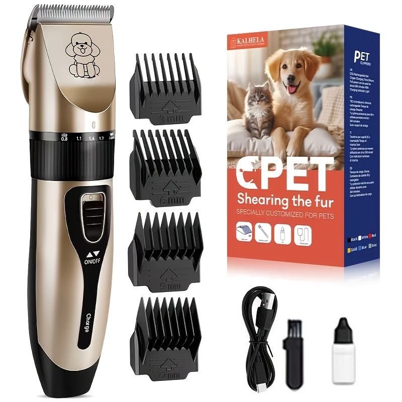 Quiet Pet Grooming Clipper Set for Home Use, Rechargeable Professional Grooming Clipper - Image 1