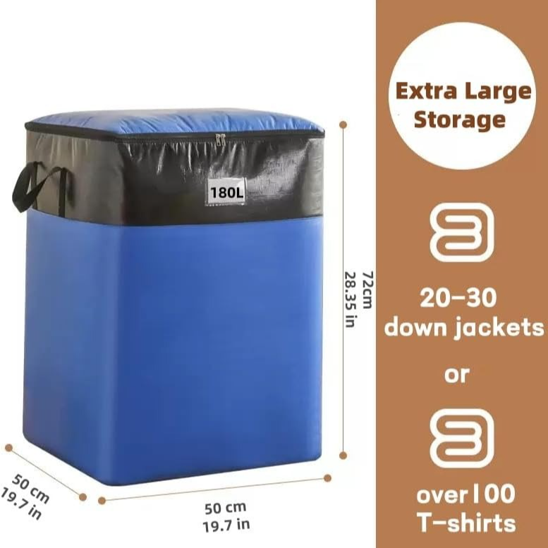 4-Pack 180L Extra-Large Storage Bags, Heavy-Duty, Wear-Resistant, Waterproof Moving Bags - Red - Image 2