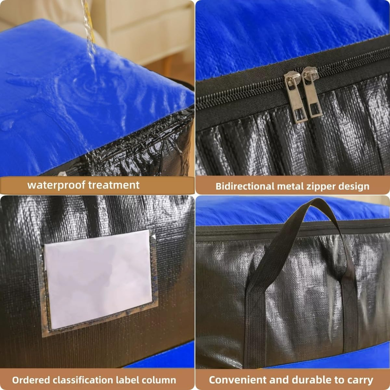 4-Pack 180L Extra-Large Storage Bags, Heavy-Duty, Wear-Resistant, Waterproof Moving Bags - Yellow - Image 4