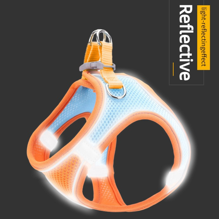 Breathable Reflective Pet Harness Set: Vest-Style Dog Harness + Leash - Blue-M - Image 7