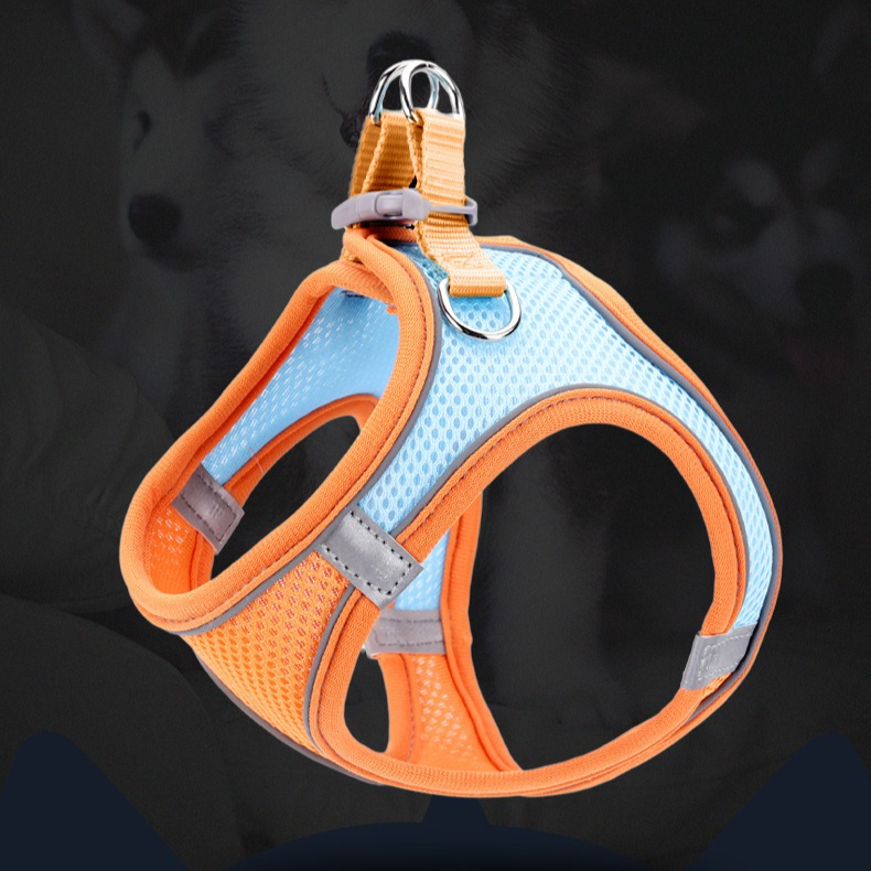 Breathable Reflective Pet Harness Set: Vest-Style Dog Harness + Leash - Blue-XS - Image 8