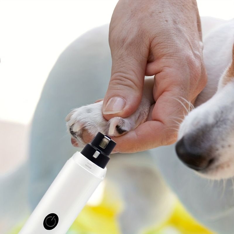 Rechargeable Electric Pet Nail Grinder with LED Light, Universal Grinder for Cats and Dogs - White - Image 6