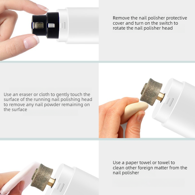 Rechargeable Electric Pet Nail Grinder with LED Light, Universal Grinder for Cats and Dogs - White - Image 7
