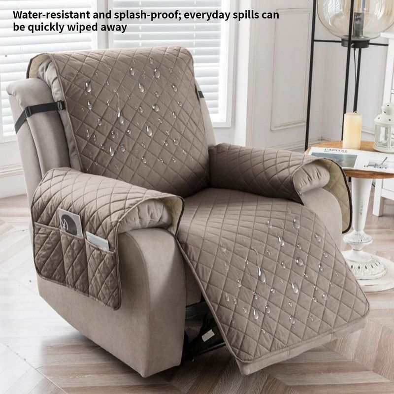 Waterproof and Non-Slip Single Sofa Cushion, Pet-Resistant and Washable Sofa Cover - Taupe - Image 1