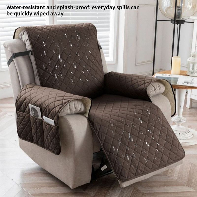 Waterproof and Non-Slip Single Armchair Cushion, Pet-Resistant and Machine-Washable Sofa Cover - Brown - Image 1