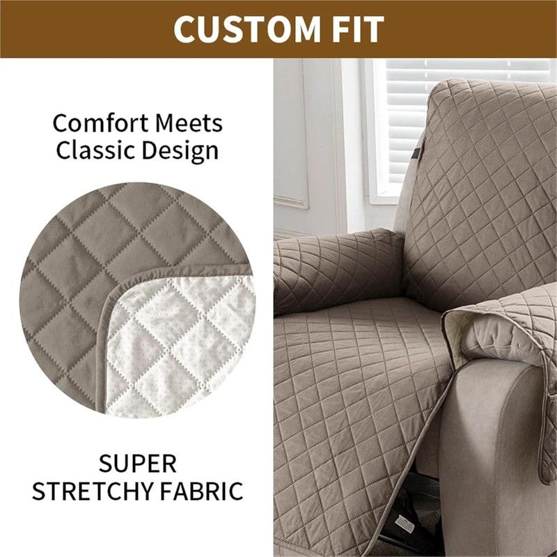 Waterproof and Non-Slip Single Armchair Cushion, Pet-Resistant and Machine-Washable Sofa Cover - Brown - Image 2