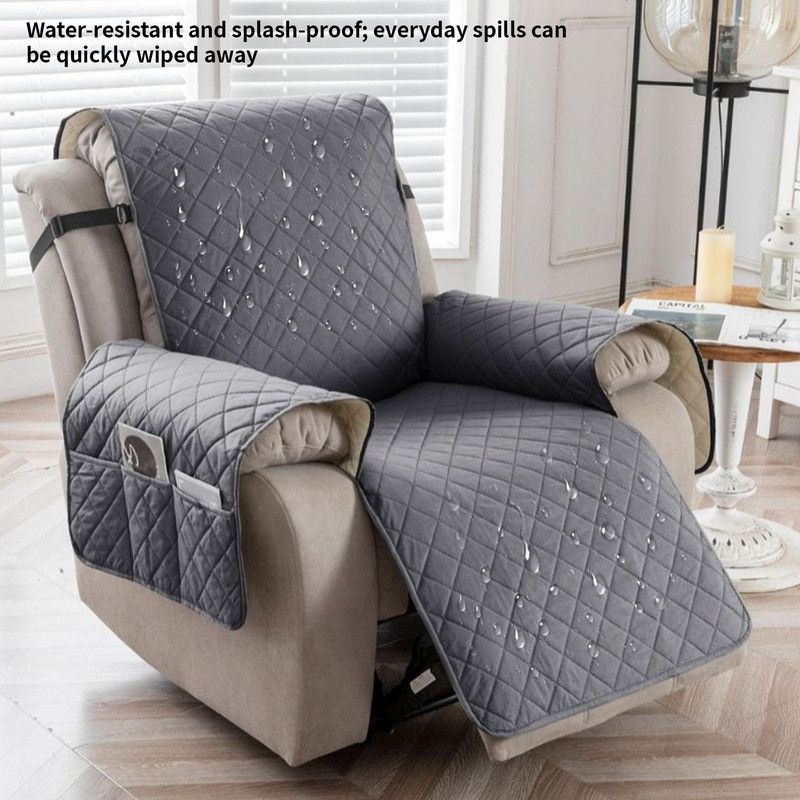 Waterproof and Non-Slip Single Armchair Cushion, Pet-Resistant and Machine-Washable Sofa Cover - Dark Gray - Image 1