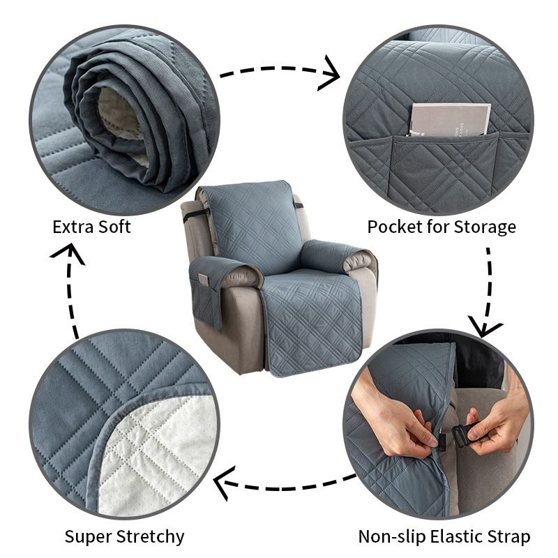 100% Waterproof Triple-Line Quilted Single Armchair Cushion, Non-Slip, Scratch-Resistant, Adjustable - Chocolate Brown-L - Image 6