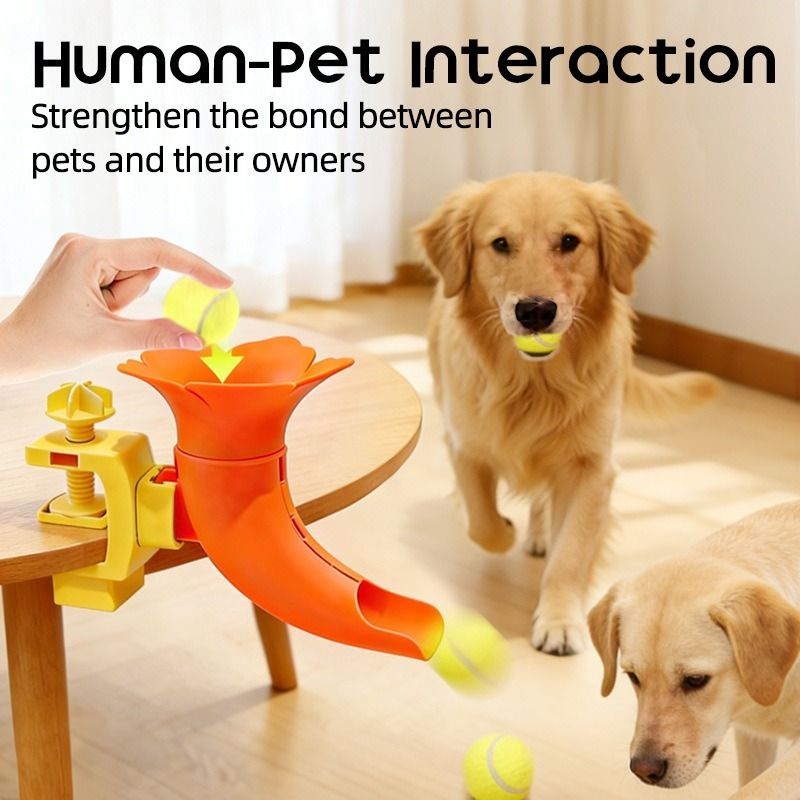 Automatic Pet Ball Launcher, Tennis Ball Launcher, Interactive Pet Toy to Keep Your Pet Entertained - Red - Image 3