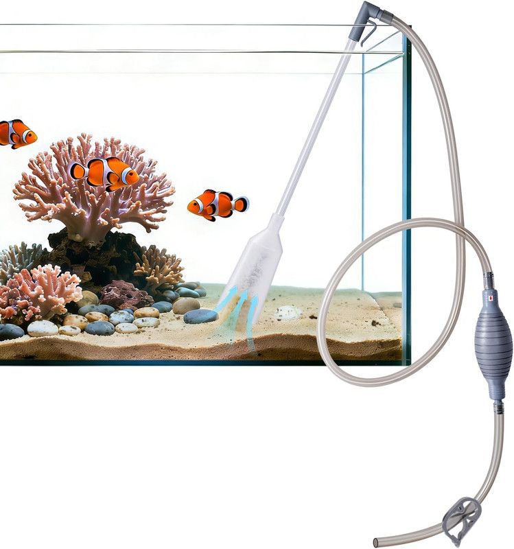 3-in-1 Aquarium Water Change Tool: Sand Cleaning / Waste Removal / Water Change, Siphon Pump - 1.9 m - Image 1