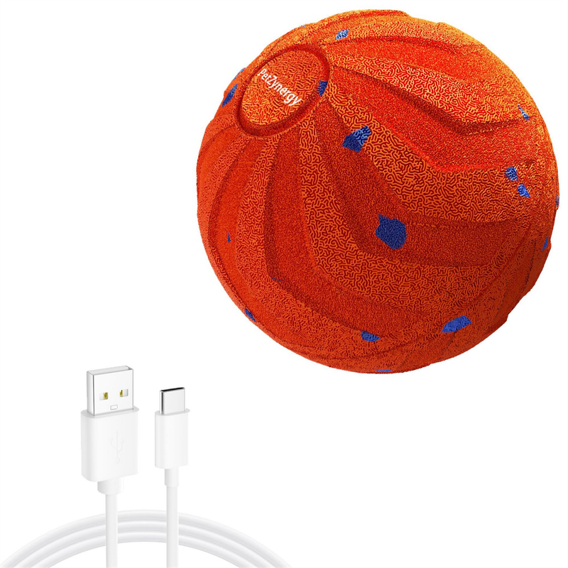 Smart Interactive Dog Toy Ball, Auto-Bouncing and Spinning, E-TPU Bite-Resistant and Rechargeable - Orange - Image 1