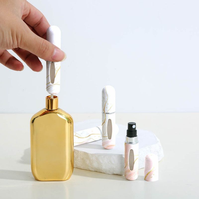 3-Pack - 5ml Portable Perfume Refill Bottles, Bottom-Fill Leak-Proof Travel Spray Bottles - White - Image 2