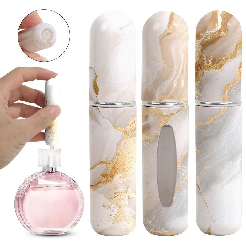 3-Pack - 5ml Portable Perfume Refill Bottles, Bottom-Fill Leak-Proof Travel Spray Bottles - Gray - Image 1
