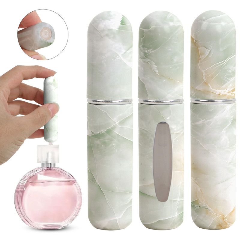 3-Pack - 5ml Portable Perfume Refill Bottles, Bottom-Fill Leak-Proof Travel Spray Bottles - Green - Image 1